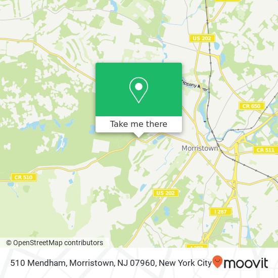Mapa de 510 Mendham, Morristown, NJ 07960