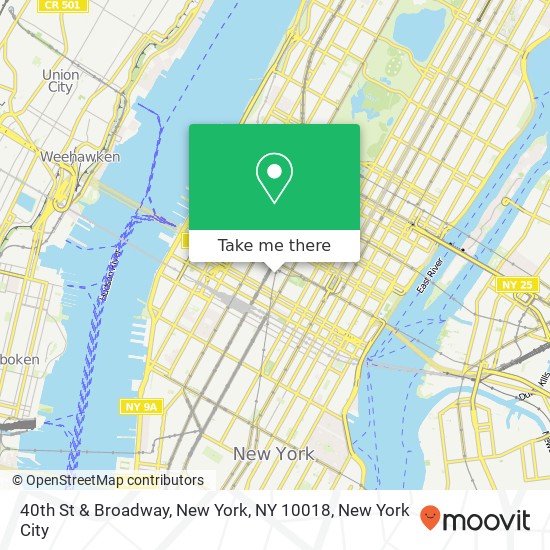 40th St & Broadway, New York, NY 10018 map