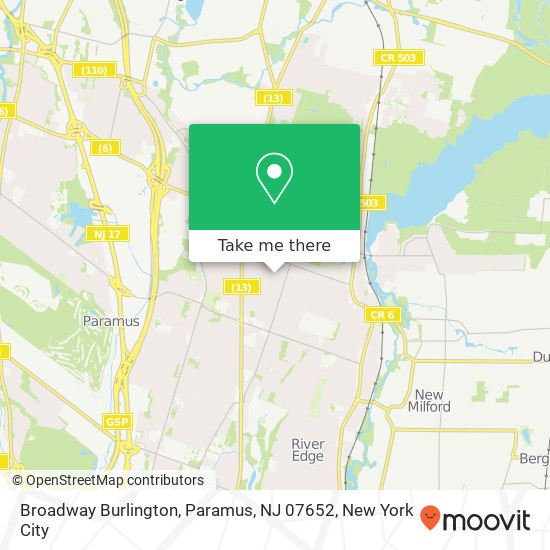 Broadway Burlington, Paramus, NJ 07652 map