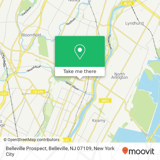 Mapa de Belleville Prospect, Belleville, NJ 07109