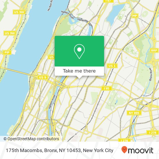 175th Macombs, Bronx, NY 10453 map