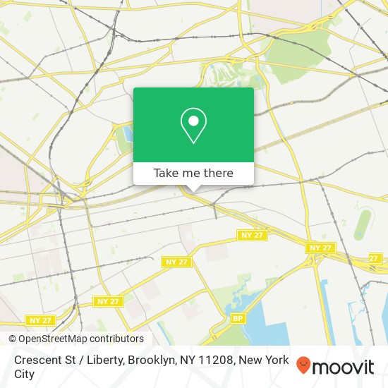 Mapa de Crescent St / Liberty, Brooklyn, NY 11208