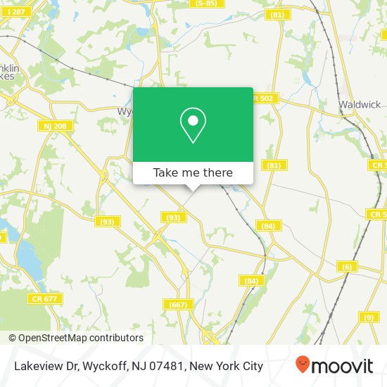 Lakeview Dr, Wyckoff, NJ 07481 map