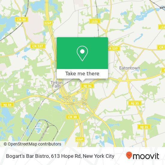 Bogart's Bar Bistro, 613 Hope Rd map