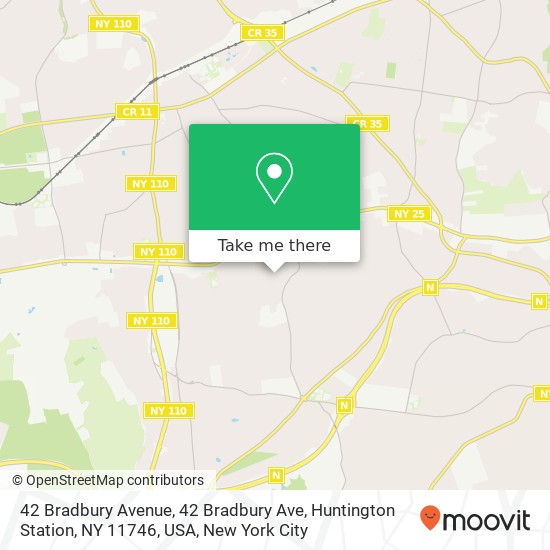 Mapa de 42 Bradbury Avenue, 42 Bradbury Ave, Huntington Station, NY 11746, USA