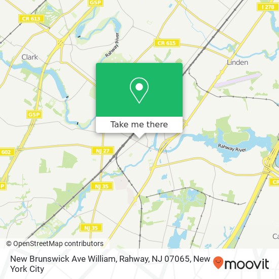 Mapa de New Brunswick Ave William, Rahway, NJ 07065
