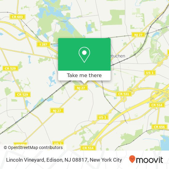 Lincoln Vineyard, Edison, NJ 08817 map