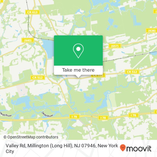 Valley Rd, Millington (Long Hill), NJ 07946 map
