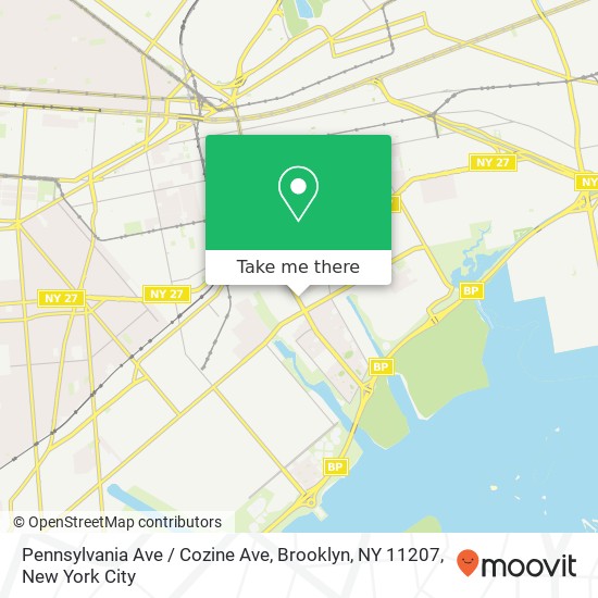 Pennsylvania Ave / Cozine Ave, Brooklyn, NY 11207 map