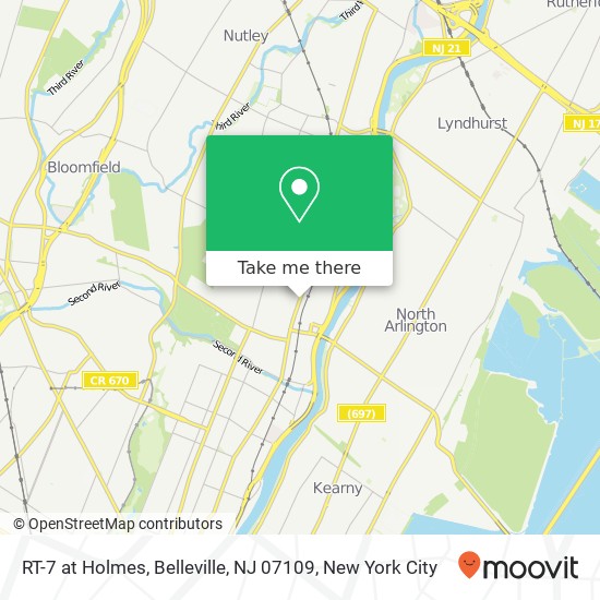 Mapa de RT-7 at Holmes, Belleville, NJ 07109