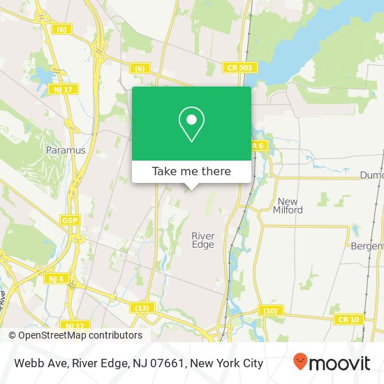 Mapa de Webb Ave, River Edge, NJ 07661