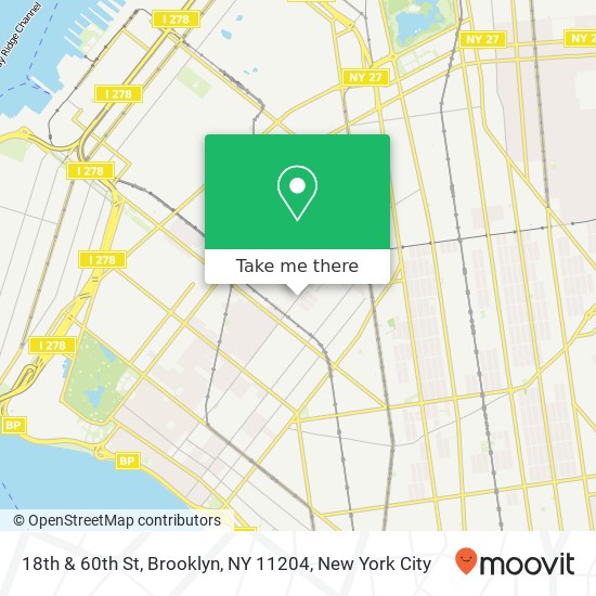 Mapa de 18th & 60th St, Brooklyn, NY 11204