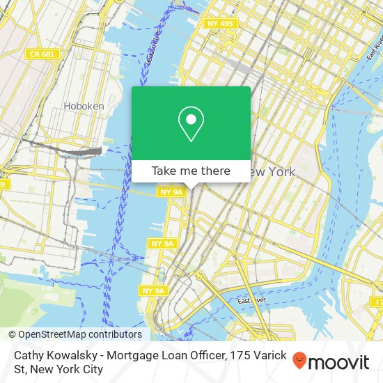 Mapa de Cathy Kowalsky - Mortgage Loan Officer, 175 Varick St