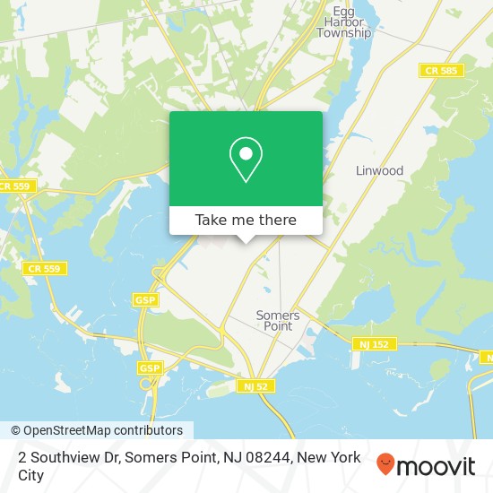 Mapa de 2 Southview Dr, Somers Point, NJ 08244