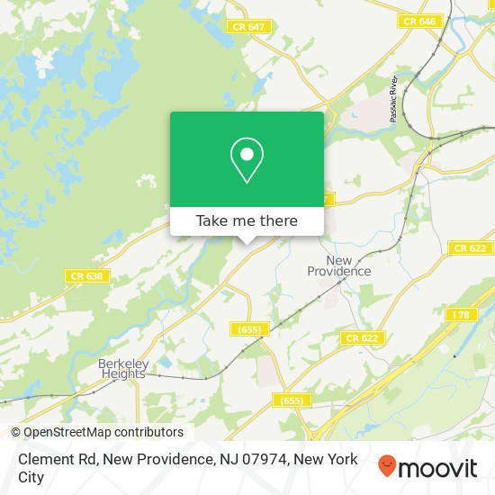 Mapa de Clement Rd, New Providence, NJ 07974