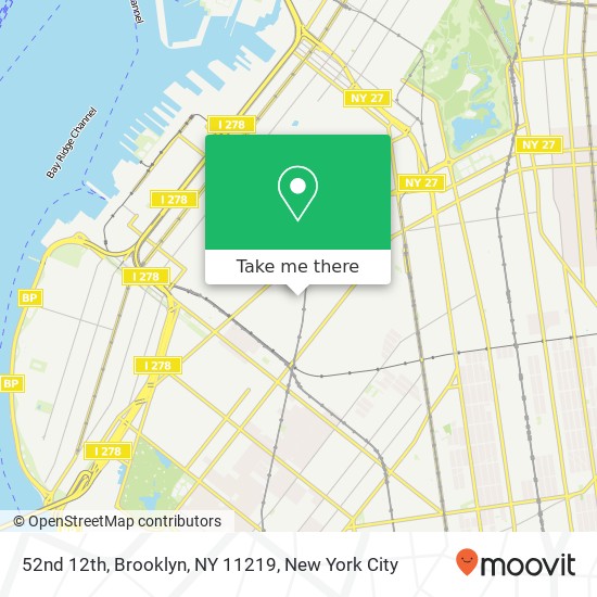 52nd 12th, Brooklyn, NY 11219 map
