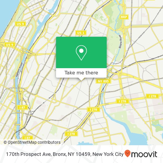 Mapa de 170th Prospect Ave, Bronx, NY 10459