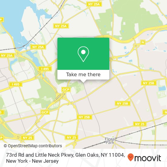 73rd Rd and Little Neck Pkwy, Glen Oaks, NY 11004 map