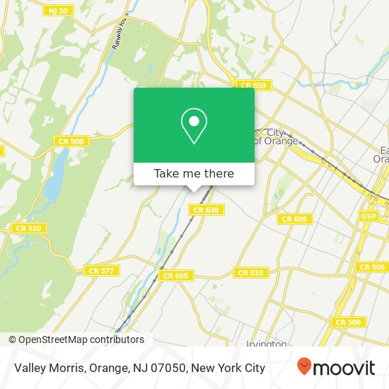 Valley Morris, Orange, NJ 07050 map