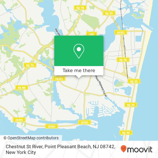Mapa de Chestnut St River, Point Pleasant Beach, NJ 08742