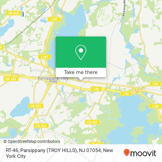 Mapa de RT-46, Parsippany (TROY HILLS), NJ 07054