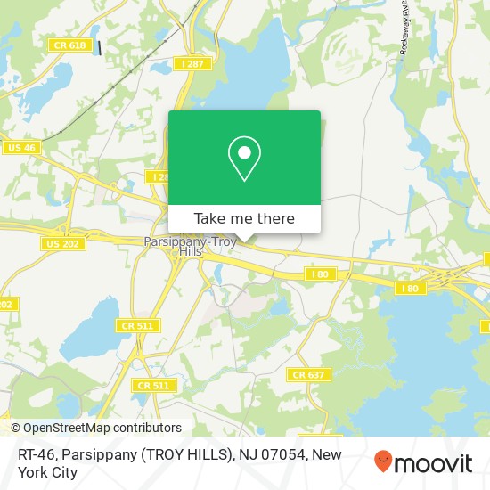 Mapa de RT-46, Parsippany (TROY HILLS), NJ 07054