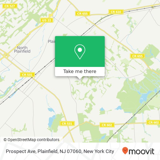 Mapa de Prospect Ave, Plainfield, NJ 07060