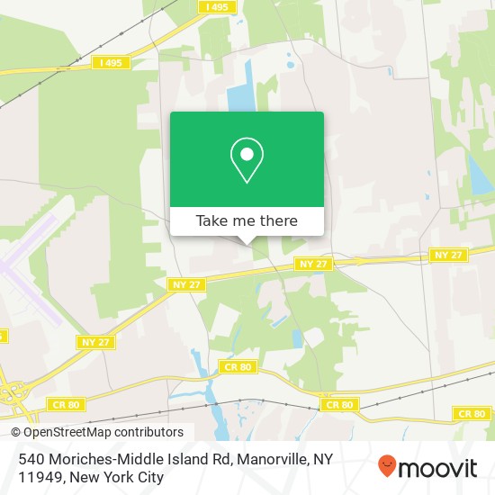 Mapa de 540 Moriches-Middle Island Rd, Manorville, NY 11949