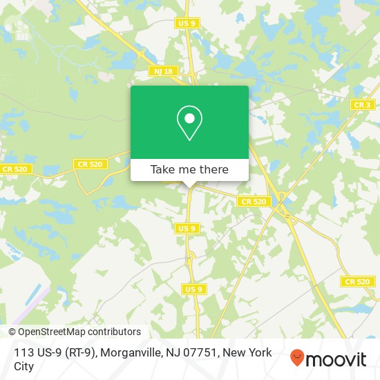 Mapa de 113 US-9 (RT-9), Morganville, NJ 07751