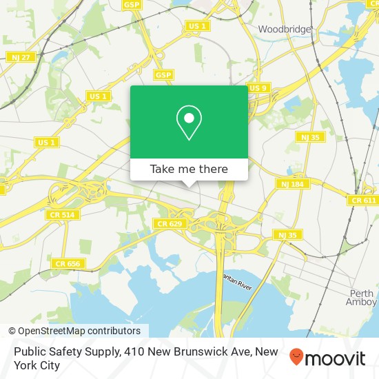 Mapa de Public Safety Supply, 410 New Brunswick Ave