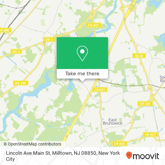 Mapa de Lincoln Ave Main St, Milltown, NJ 08850