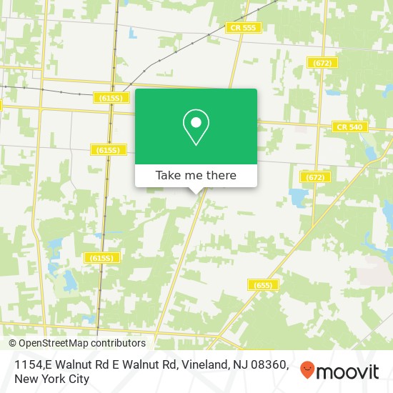 Mapa de 1154,E Walnut Rd E Walnut Rd, Vineland, NJ 08360