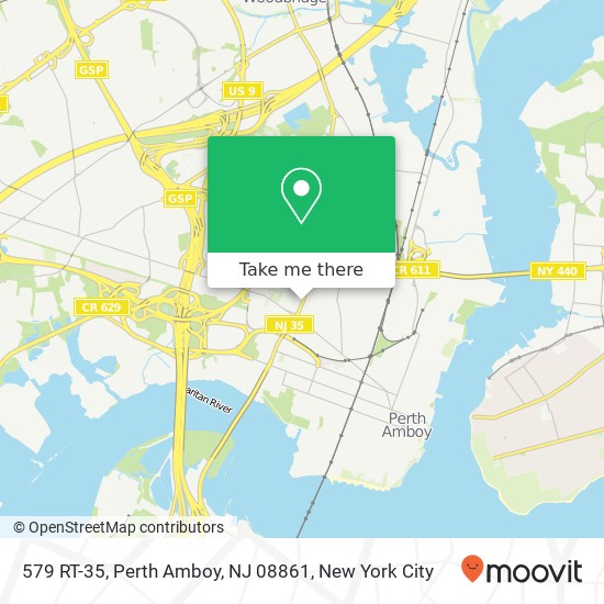 Mapa de 579 RT-35, Perth Amboy, NJ 08861