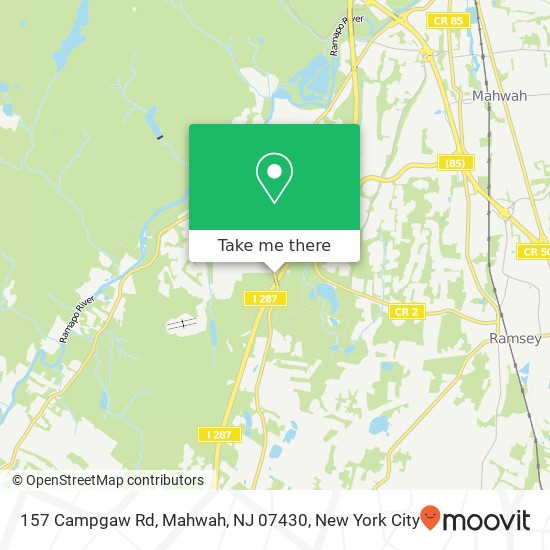 Mapa de 157 Campgaw Rd, Mahwah, NJ 07430