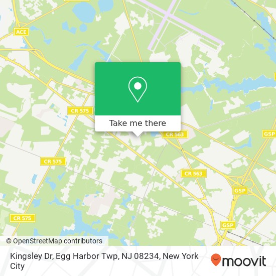 Mapa de Kingsley Dr, Egg Harbor Twp, NJ 08234