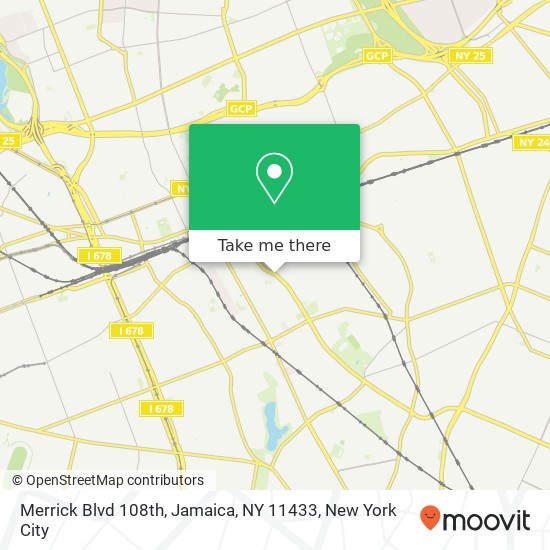 Mapa de Merrick Blvd 108th, Jamaica, NY 11433