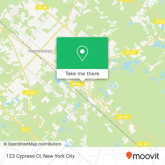 Mapa de 123 Cypress Ct, Hammonton, NJ 08037