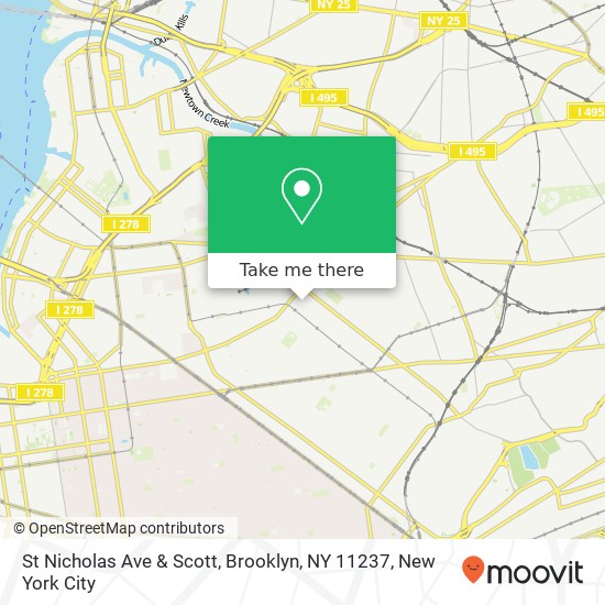 St Nicholas Ave & Scott, Brooklyn, NY 11237 map
