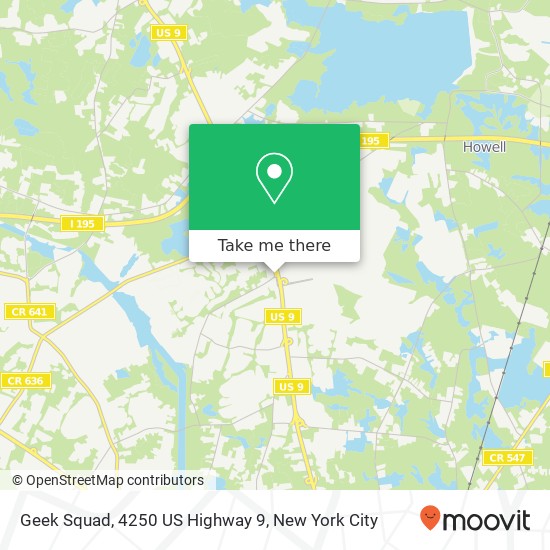 Mapa de Geek Squad, 4250 US Highway 9