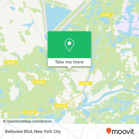 Mapa de Belleview Blvd, Browns Mills, NJ 08015