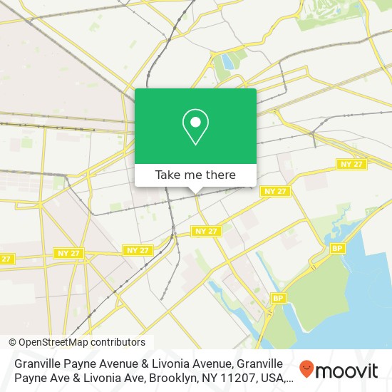 Mapa de Granville Payne Avenue & Livonia Avenue, Granville Payne Ave & Livonia Ave, Brooklyn, NY 11207, USA