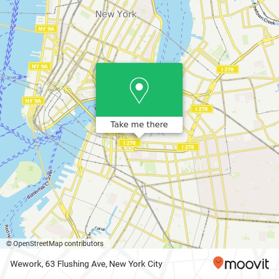 Mapa de Wework, 63 Flushing Ave