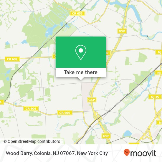 Mapa de Wood Barry, Colonia, NJ 07067