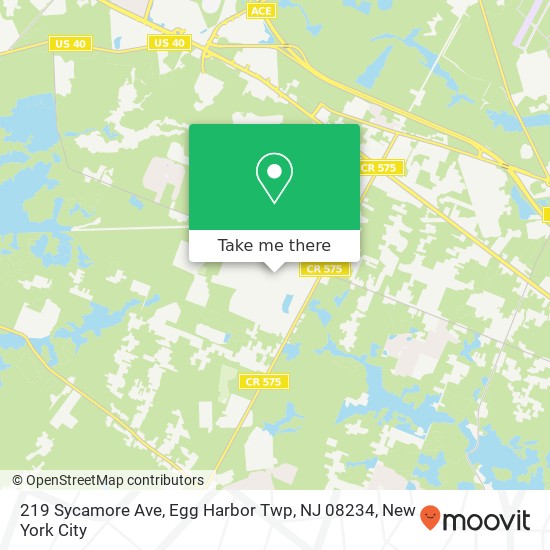 Mapa de 219 Sycamore Ave, Egg Harbor Twp, NJ 08234