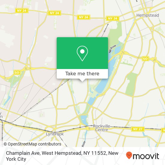 Mapa de Champlain Ave, West Hempstead, NY 11552