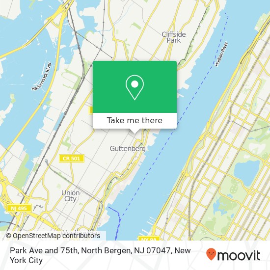 Mapa de Park Ave and 75th, North Bergen, NJ 07047