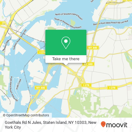 Mapa de Goethals Rd N Jules, Staten Island, NY 10303