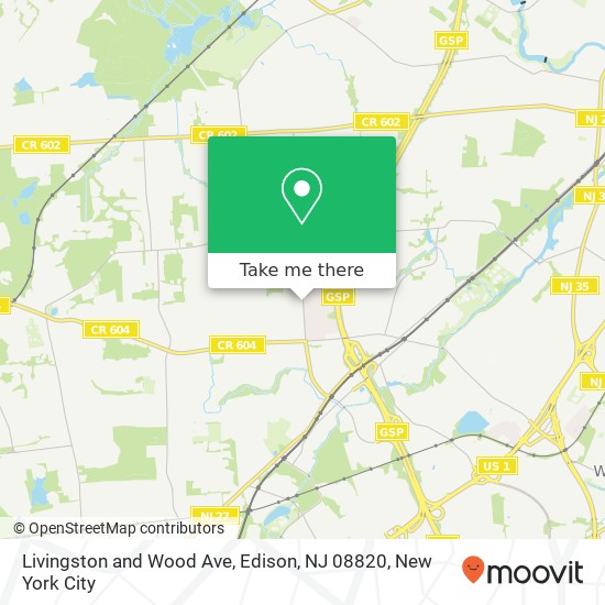 Mapa de Livingston and Wood Ave, Edison, NJ 08820