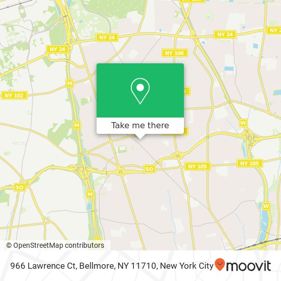 Mapa de 966 Lawrence Ct, Bellmore, NY 11710