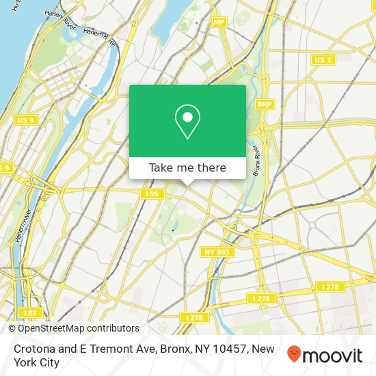 Mapa de Crotona and E Tremont Ave, Bronx, NY 10457